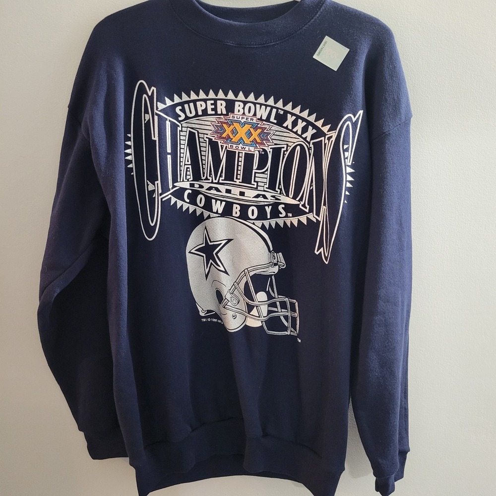 Vintage 1995 Dallas Cowboys Super Bowl 30 Champions Sweatshirt Size Large Tultex